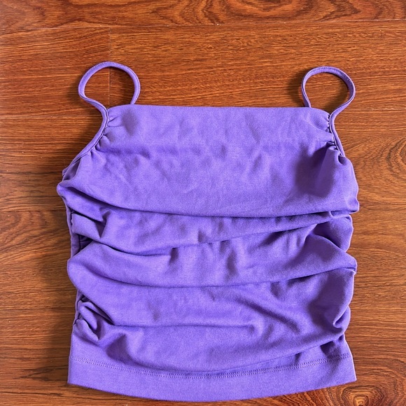 ZARA Purple Ruched Top Size M NWOT - Picture 3 of 4
